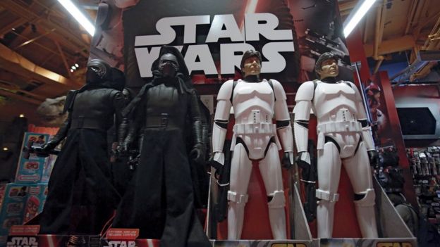 Star Wars toys are seen at Toys 