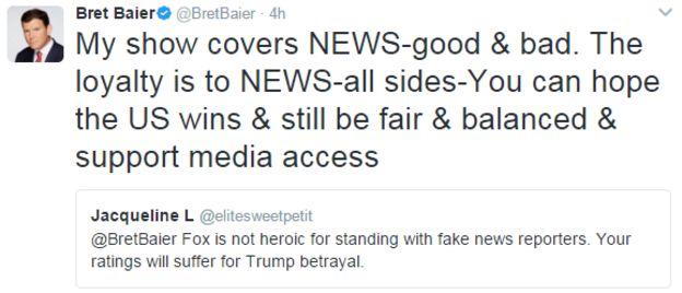 Fox News anchor tweet
