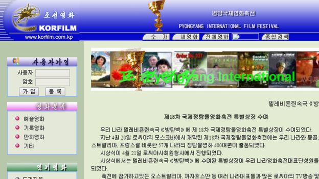 Sitio web en el intranet de Corea del Norte