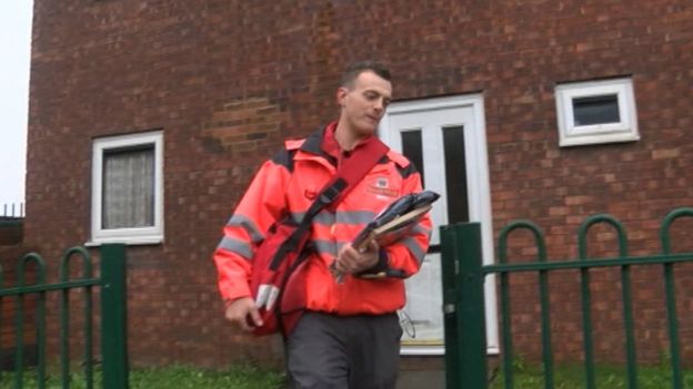 Lee Chapman as postman