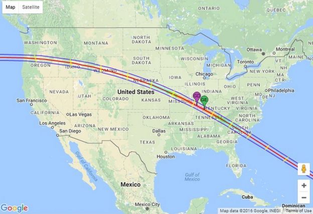 Mapa del eclipse