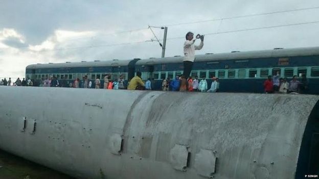 The scene of the train crash in Madhya Pradesh