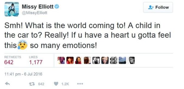 Tweet by Missy Elliott asking what the world is coming to