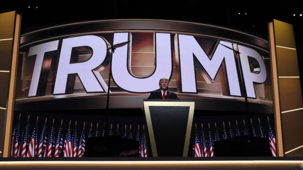 Donald Trump on stage