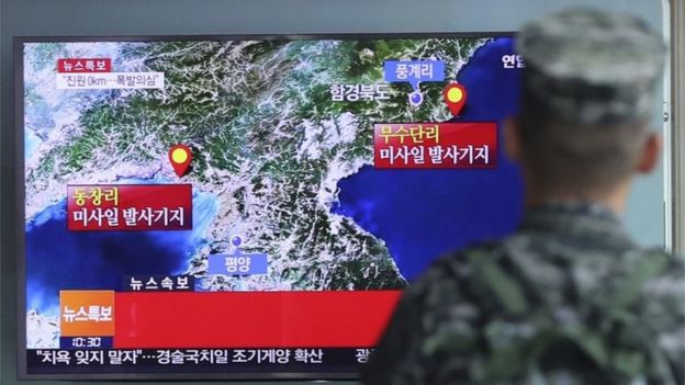 Informes de TV sobre los sismos durante la prueba nuclear el 9 de septiembre