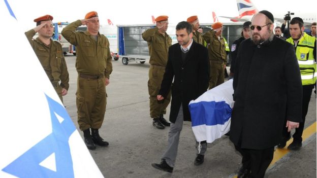 Coffins of Israeli victims are prepared for transfer to Israel at Ataturk Airport, 20 March 2016.