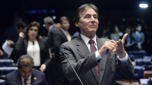 O senador Eunício Oliveira (PMDB-CE) em sessão do Senado em 17 de maio de 2016