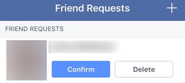 A Facebook friend request
