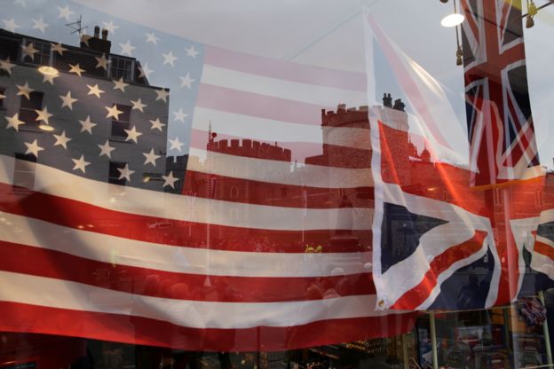 US and UK flags