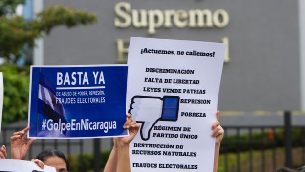 Protesta contra Daniel Ortega en Managua