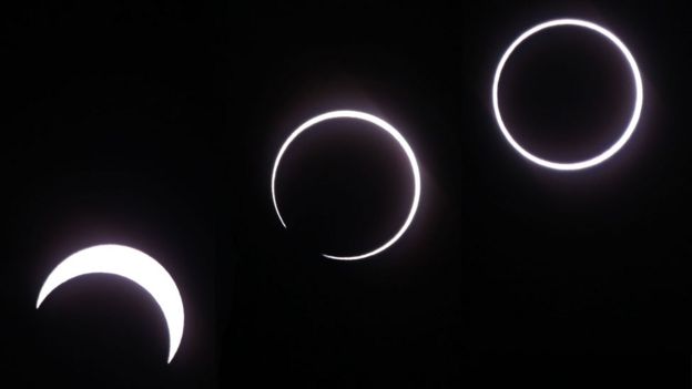 Progression de l'Eclipse depuis sur l'Ile de la Réunion