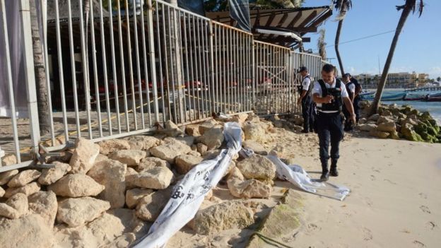 No se conoce la causa del tiroteo en el balneario de Playa del Carmen.