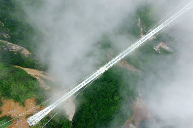 Glass bridge in Zhangjiajie, Hunan province