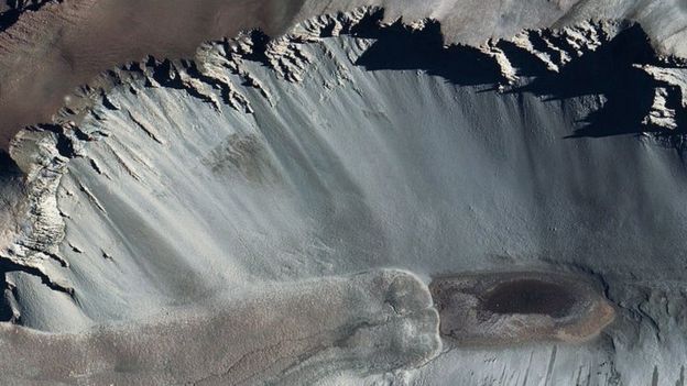 El lago Don Juan (aquí en una foto tomada por satélite) es 44% sal.