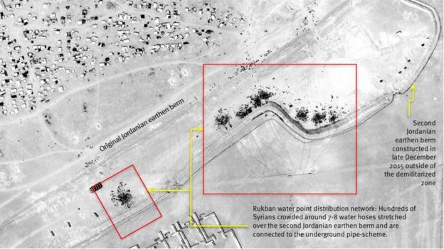Imagen satelital del campamento de Ruqban