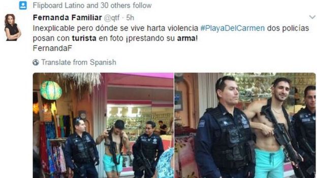 Mtalii aliyepiwa picha akiwa na bunduki ya polisi azua ghadhabu Mexico