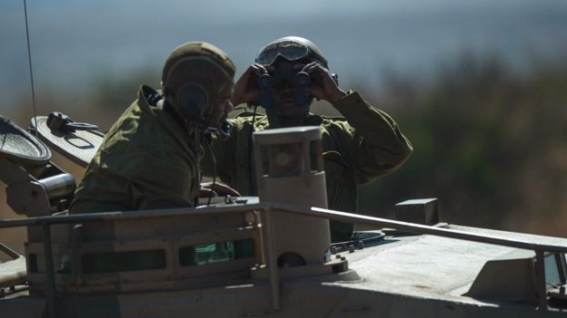 Soldiers in an armoured vehicle taking part the African Standby Force exercises in South Africa - October 2015