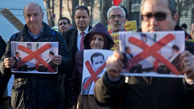 Manifestación contra Assad