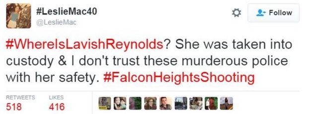 Tweet asking where is Lavish Reynolds