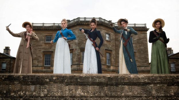 The Bennett sisters from Pride and Prejudice and Zombies