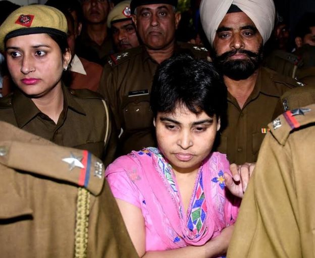 Sadhvi Deva Thakur after her surrender on Friday