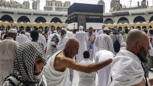 Muslim pilgrims circle around the Kaaba at the Masjidil Haram, Islam's holiest site, ahead of Hajj at the Holy City Of Mecca (09 September 2016)