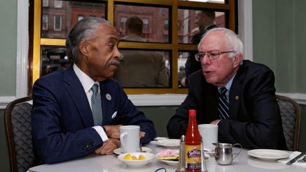 Al Sharpton and Bernie Sanders