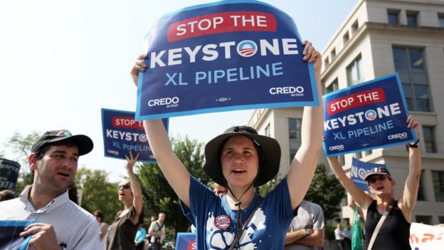 Activists stage a sit-in and protest against the Keystone XL pipeline outside the U.S. State Department August 12, 2013 in Washington, DC