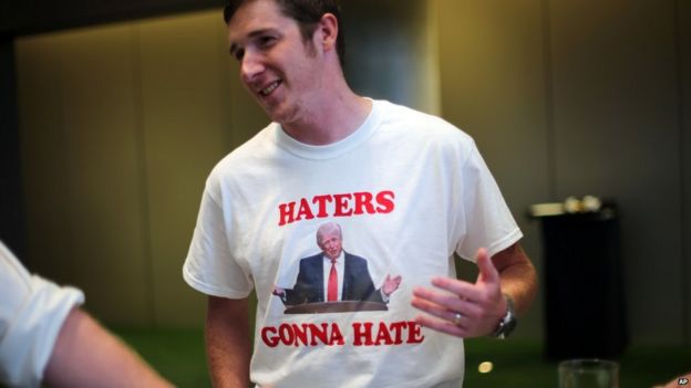 A supporter of Donald Trump at a conservative forum in the US
