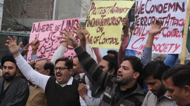 Protestas en Cachemira.