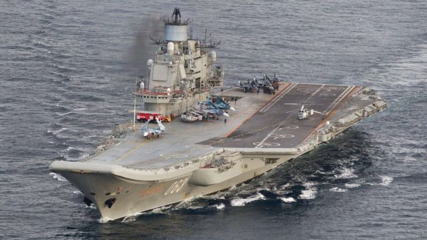Russian aircraft carrier Admiral Kuznetsov, file image