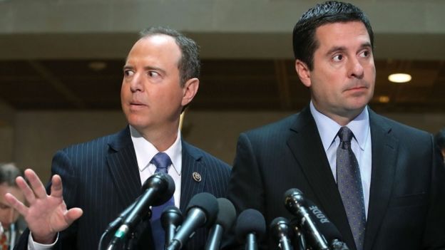 House Intelligence Committee Chairman Devin Nunes (R-CA) (R), and ranking member Rep. Adam Schiff (D-CA)