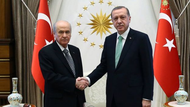 MHP lideri Devlet Bahçeli ve Cumhurbaşkanı Recep Tayyip Erdoğan