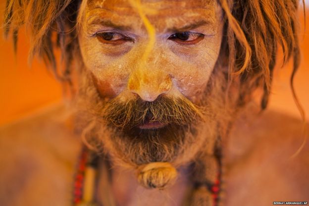 Naga sadhu - Hindu holy man - at Trimbakeshwar, India