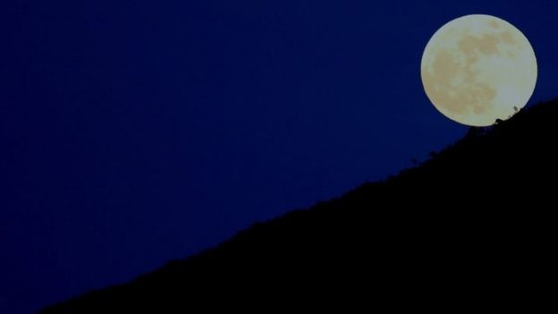 Supermoon over Bogota, Colombia
