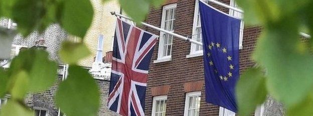 BBC related image EU and British flags