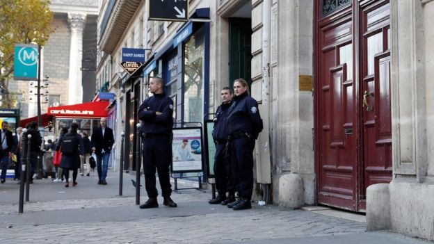 The exclusive hotel residence in Rue Tronchet where Kim Kardashian West was robbed near Place de la Madeleine in October