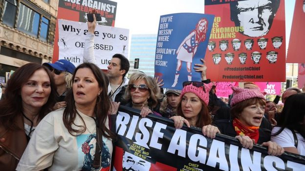 Jane Fonda at the Women's March in LA