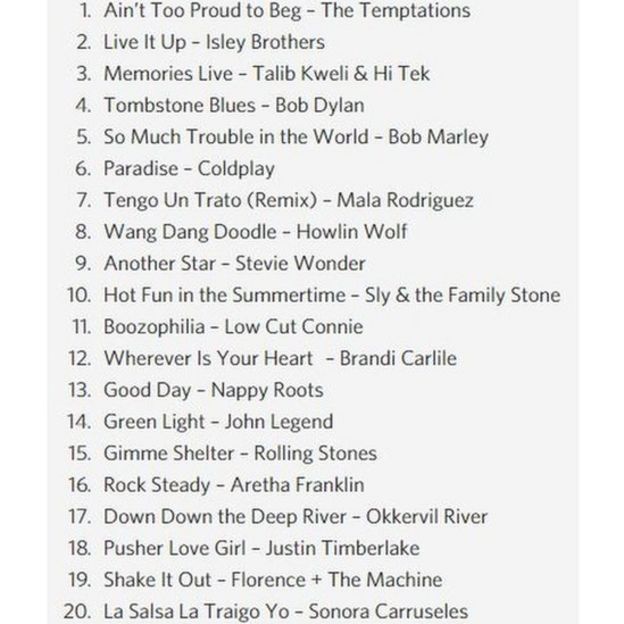 قائمة أغاني