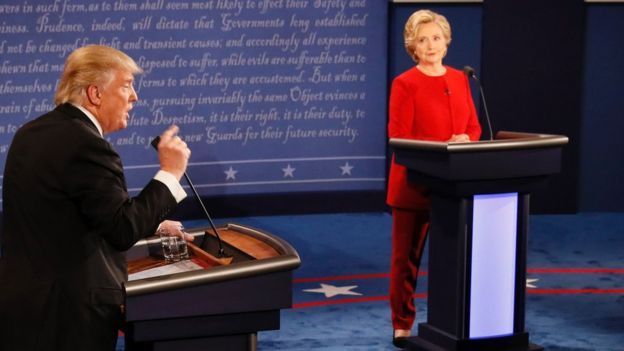 ஹிலரிக்கும், ட்ரம்ப்புக்கும் இடையேயான தொலைக்காட்சி விவாதம்