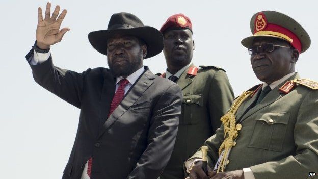 President Salva Kiir (left)