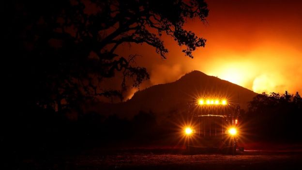 Fire in Kenwood, California