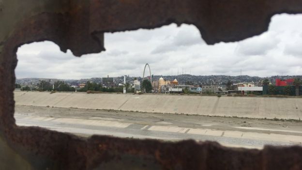 Mexico, as seen from the US side of the fence