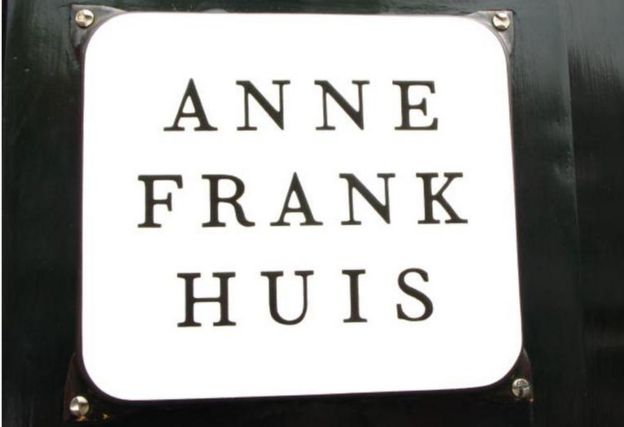 A plaque outside the Anne Frank museum in Amsterdam