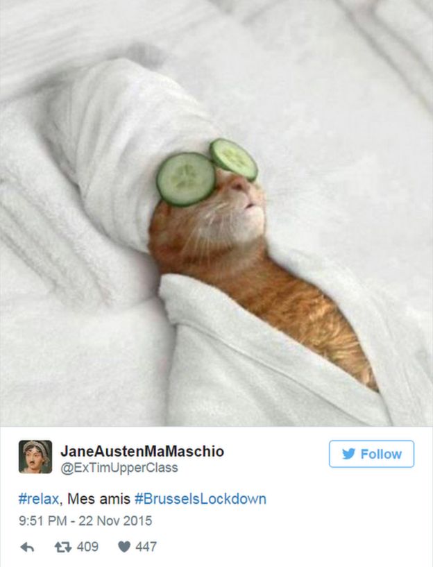 JaneAustenMaMaschio tweets: #relax, Mes amis #BrusselsLockdown