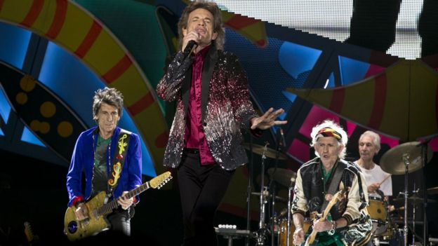 The Rolling Stones performing in Cuba