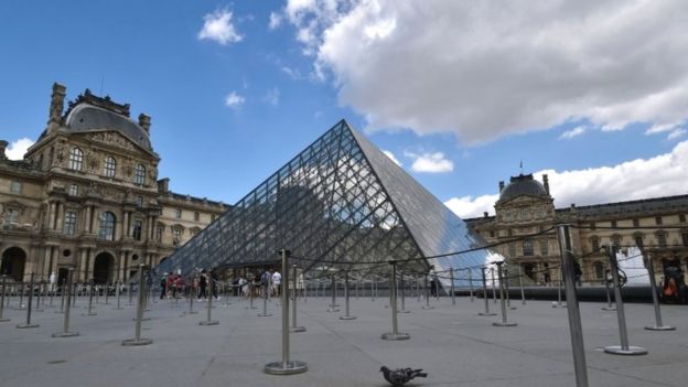Entrada del Museo de Louvre en París.
