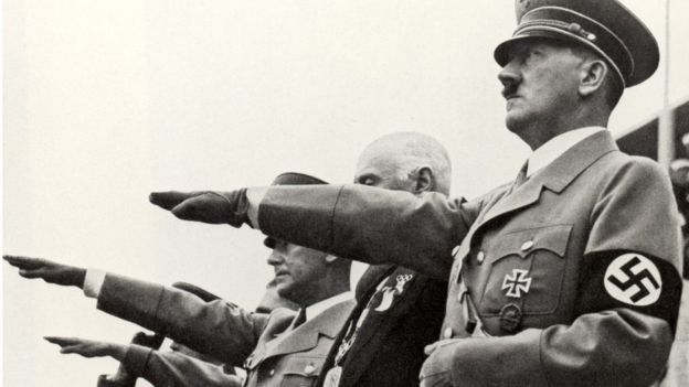 Adolf Hitler durante la ceremonio de apertura de los Juegos Olímpicos de Berlín en 1936.