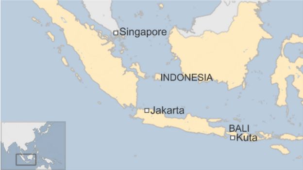 Map showing where Bali is
