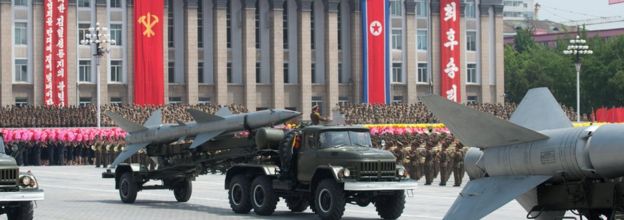 A North Korean military parade